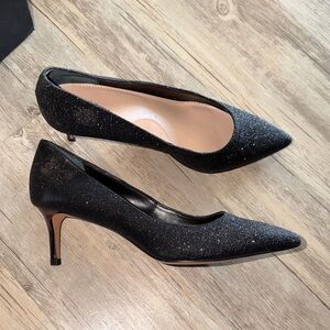 Banana Republic Black Glitter Pointed Toe Pumps